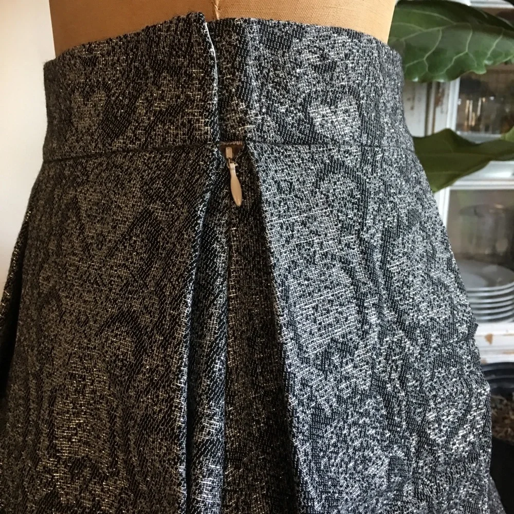 Metallic Python Print Box Pleat Skirt - Picture 3 of 8